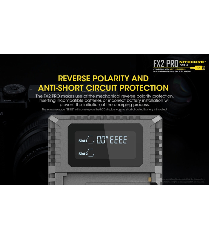 ΦΟΡΤΙΣΤΗΣ NITECORE FX2 για Fujifilm NP-T125