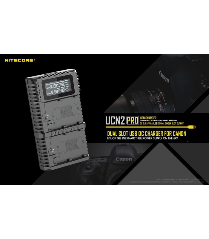 ΦΟΡΤΙΣΤΗΣ NITECORE UCN2 PRO για CANON LP-E6N