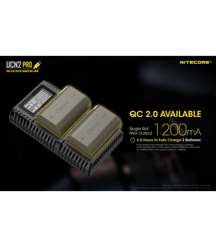 ΦΟΡΤΙΣΤΗΣ NITECORE UCN2 PRO για CANON LP-E6N