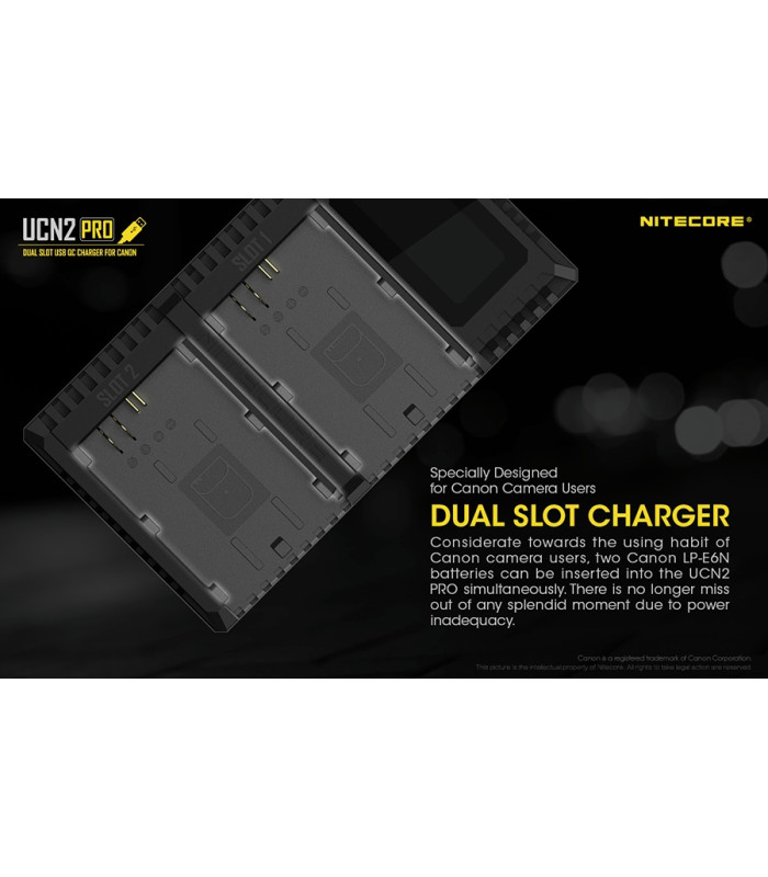 ΦΟΡΤΙΣΤΗΣ NITECORE UCN2 PRO για CANON LP-E6N