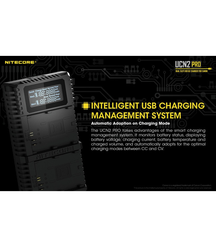 ΦΟΡΤΙΣΤΗΣ NITECORE UCN2 PRO για CANON LP-E6N