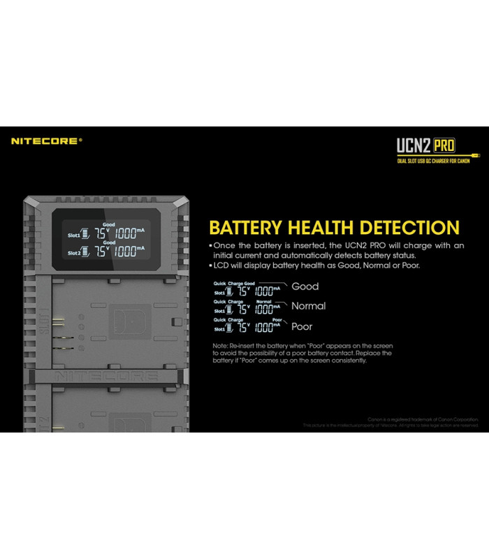 ΦΟΡΤΙΣΤΗΣ NITECORE UCN2 PRO για CANON LP-E6N