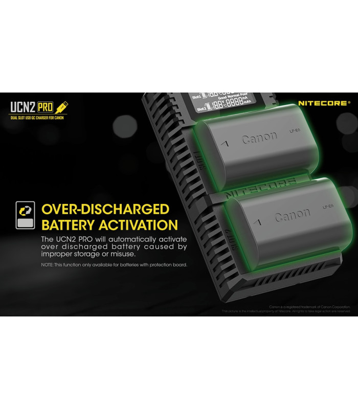 ΦΟΡΤΙΣΤΗΣ NITECORE UCN2 PRO για CANON LP-E6N
