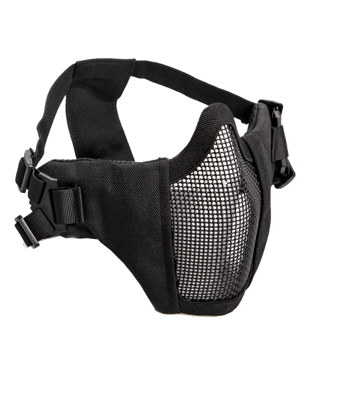 ΜΑΣΚΑ SOFT, Mesh Mask,ckeek pad, metal, lower half, Black