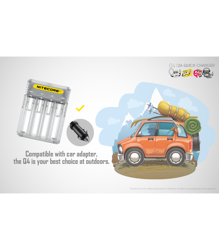 ΦΟΡΤΙΣΤΗΣ NITECORE Q4, Quick charger, 2A,Mango