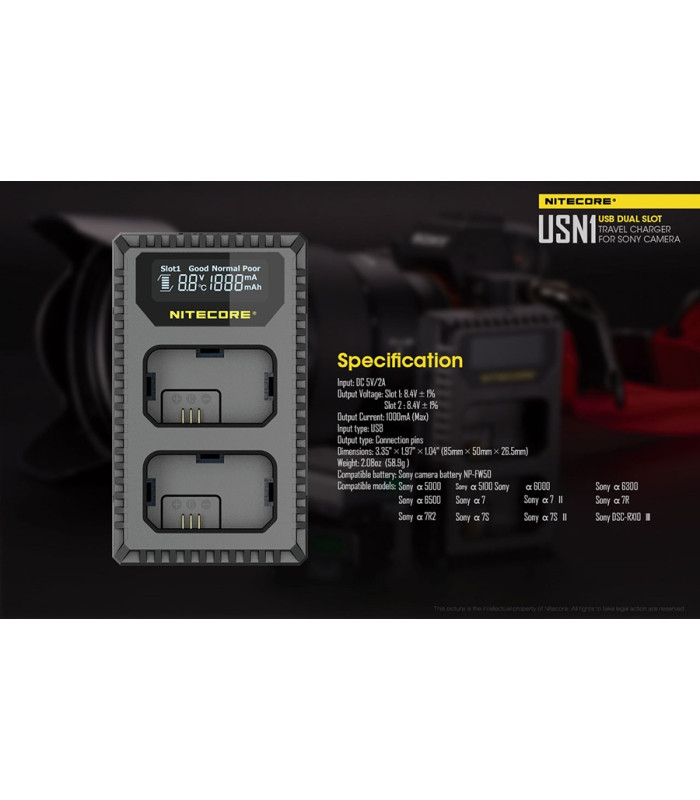 ΦΟΡΤΙΣΤΗΣ NITECORE USN1 για SONY