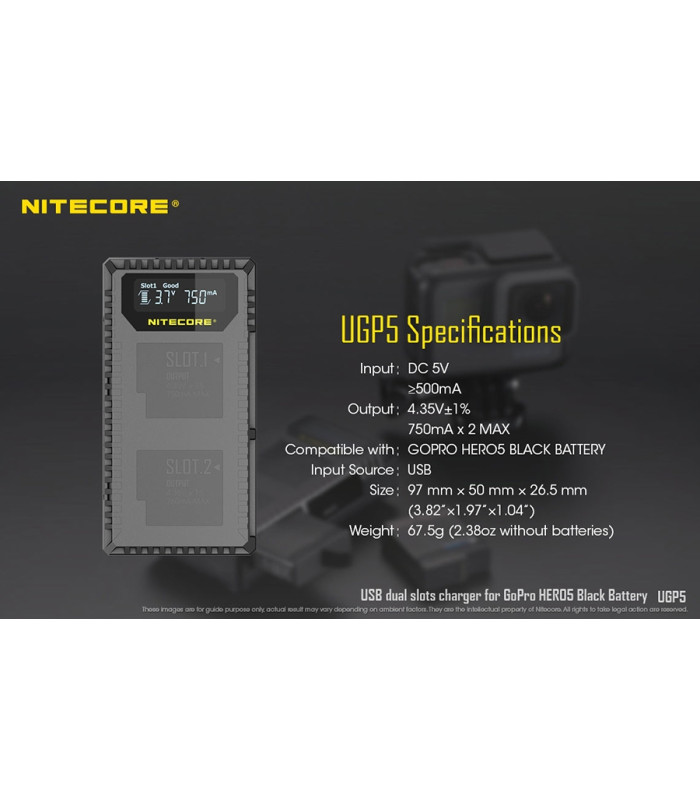 ΦΟΡΤΙΣΤΗΣ NITECORE UGP5 για GoPro