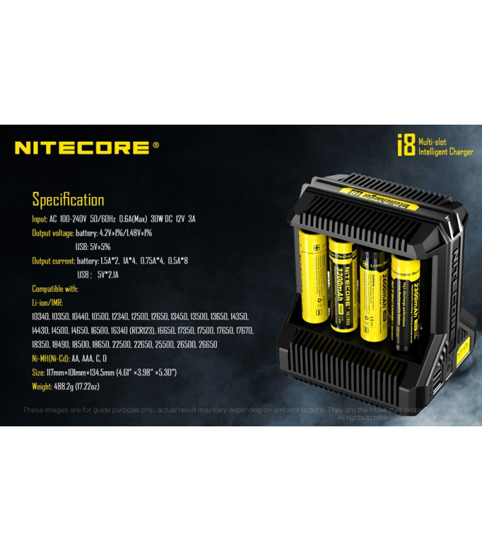 ΦΟΡΤΙΣΤΗΣ NITECORE i8, Οχτώ Θέσεων