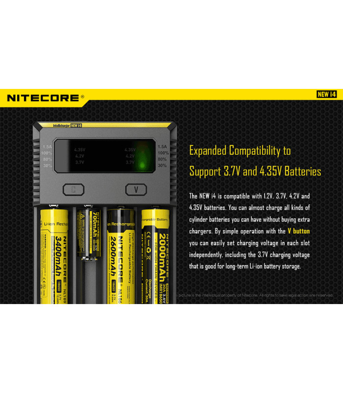 ΦΟΡΤΙΣΤΗΣ NITECORE i4, Τεσσάρων Θέσεων, New