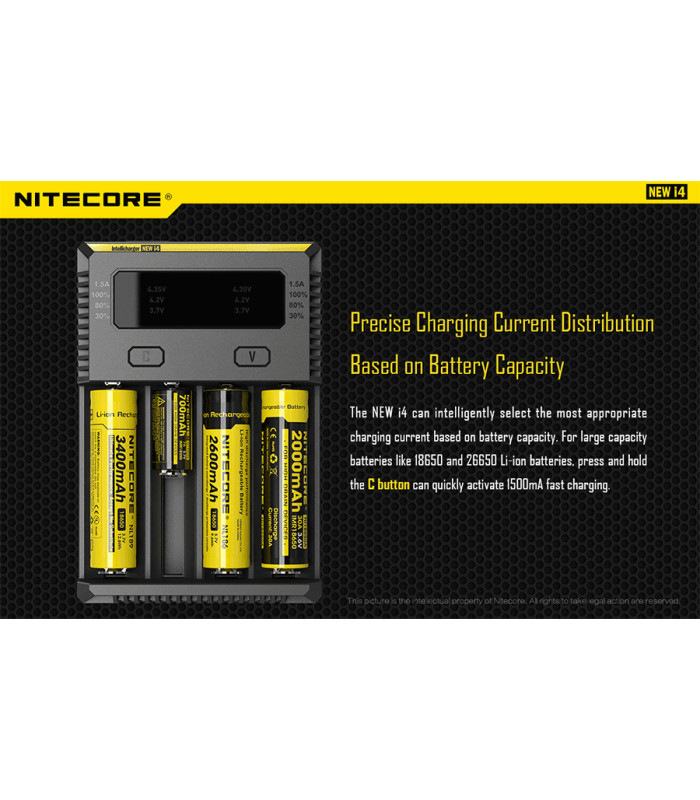 ΦΟΡΤΙΣΤΗΣ NITECORE i4, Τεσσάρων Θέσεων, New