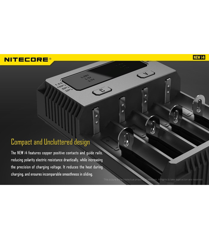 ΦΟΡΤΙΣΤΗΣ NITECORE i4, Τεσσάρων Θέσεων, New