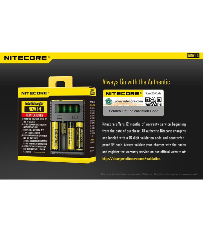 ΦΟΡΤΙΣΤΗΣ NITECORE i4, Τεσσάρων Θέσεων, New