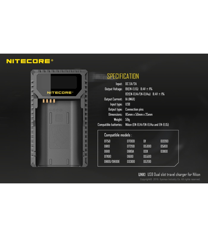 ΦΟΡΤΙΣΤΗΣ NITECORE UNK1 για NIKON