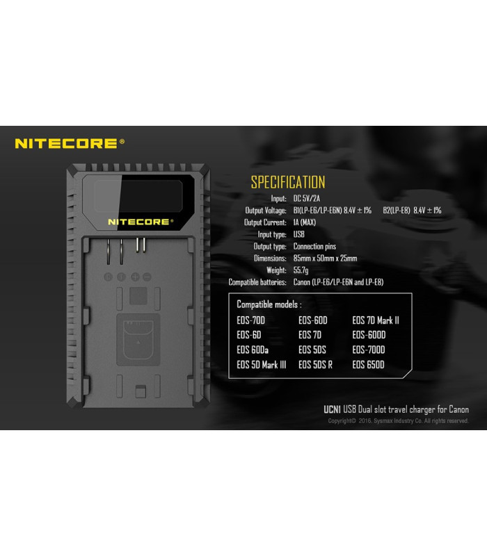 ΦΟΡΤΙΣΤΗΣ NITECORE UCN1 για CANON