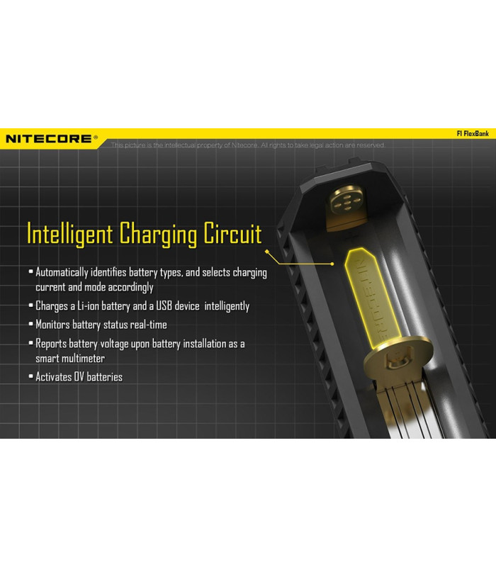 ΦΟΡΤΙΣΤΗΣ NITECORE F1, μίας θέσης + Power Bank