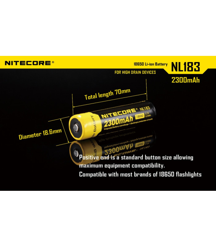 ΜΠΑΤΑΡΙΑ NITECORE 18650 / 2300mAh (τιμή τεμαχίου)
