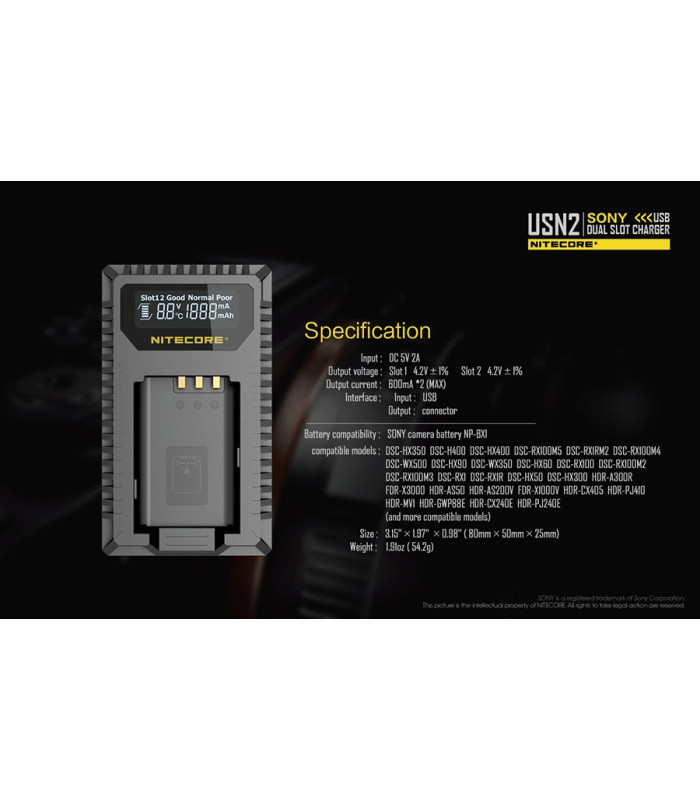 ΦΟΡΤΙΣΤΗΣ NITECORE USN2 για SONY