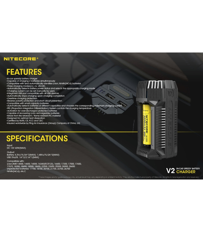ΦΟΡΤΙΣΤΗΣ NITECORE V2, DC 12V 42W