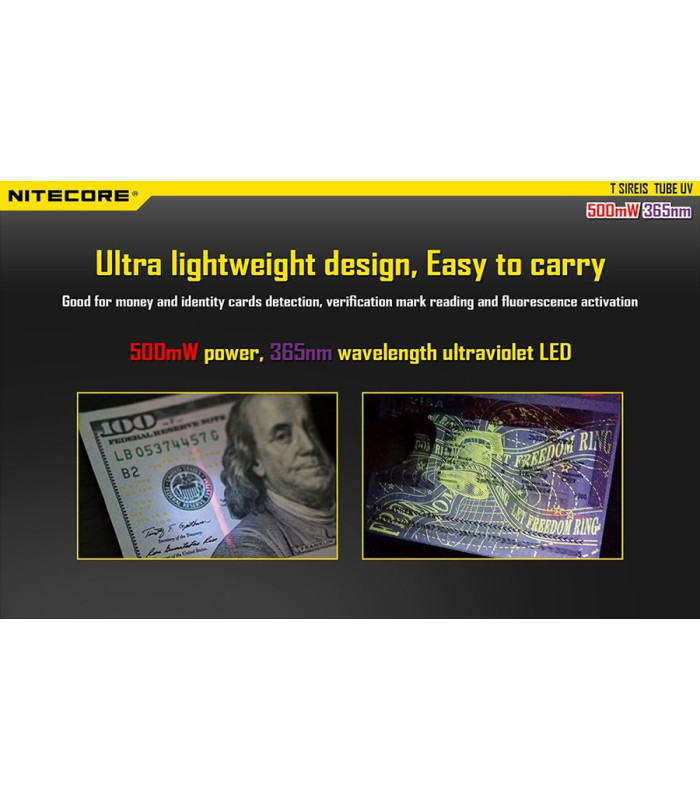 ΦΑΚΟΣ LED NITECORE TUBE, Μπρελόκ, Rechargable-UV