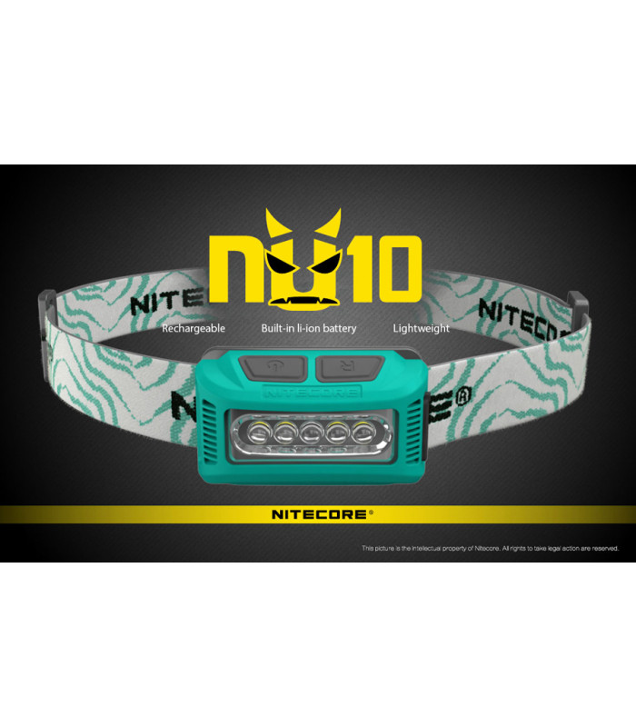 ΦΑΚΟΣ LED NITECORE HEADLAMP NU10, Black+Black Headband_