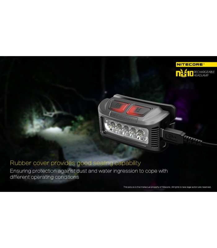 ΦΑΚΟΣ LED NITECORE HEADLAMP NU10, Black+Black Headband_
