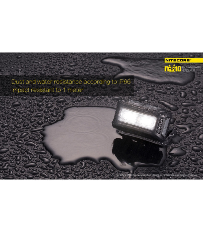 ΦΑΚΟΣ LED NITECORE HEADLAMP NU10, Black+Black Headband_
