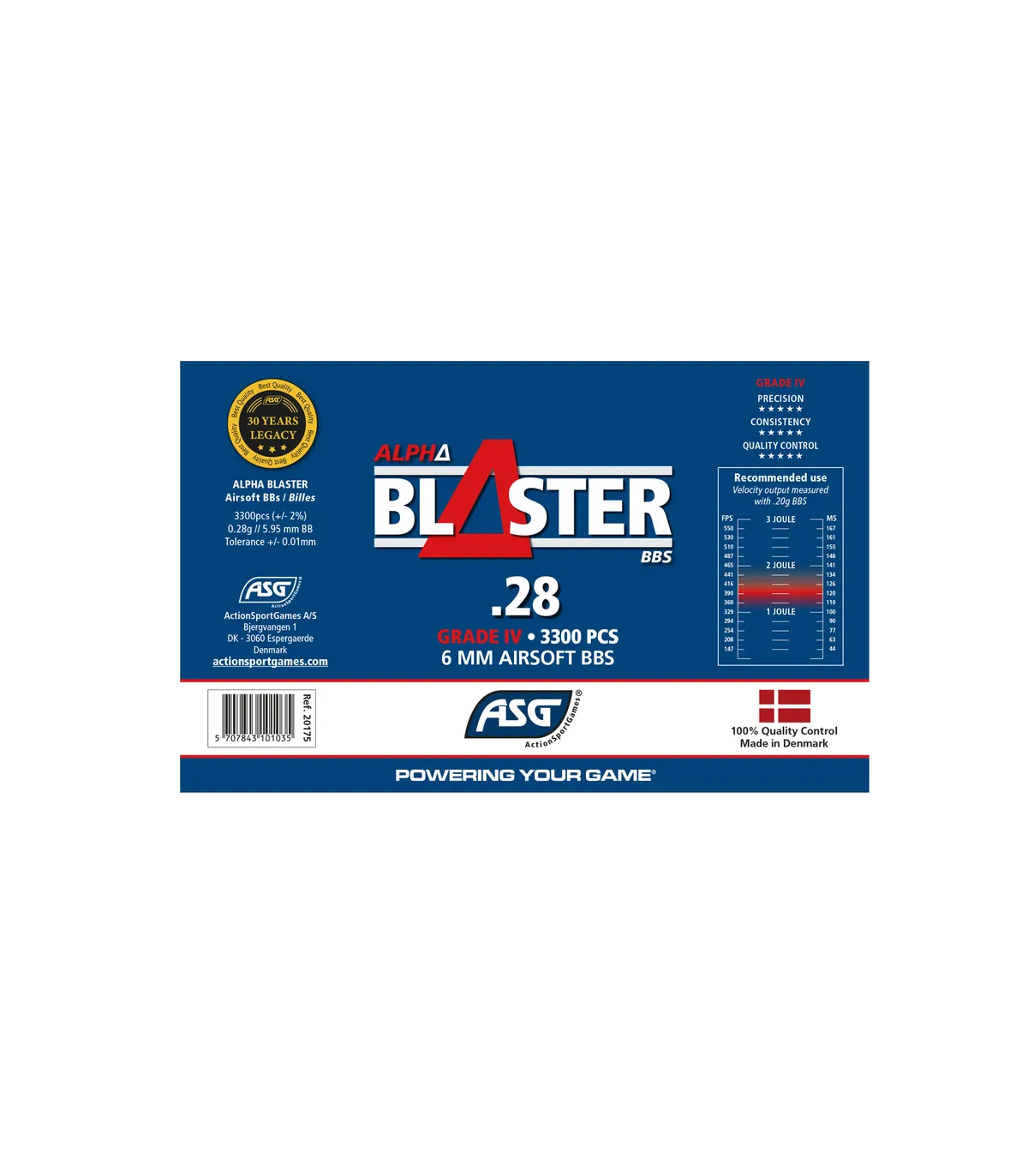 ΜΠΙΛΙΕΣ SOFT ASG Alpha Blaster, 0.28gr/3300bbs