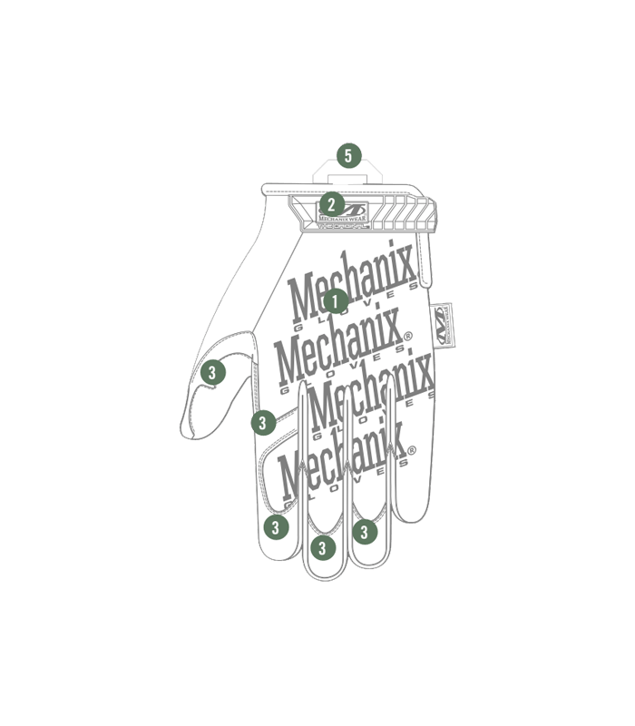 ΓΑΝΤΙΑ MECHANIX, The Original, Wolf Grey, Size XXL