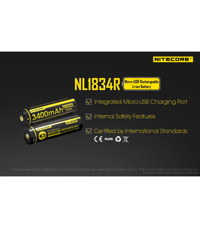 ΜΠΑΤΑΡΙΑ NITECORE 18650 / 3400mAh / USB-C (τιμή τεμαχίου)