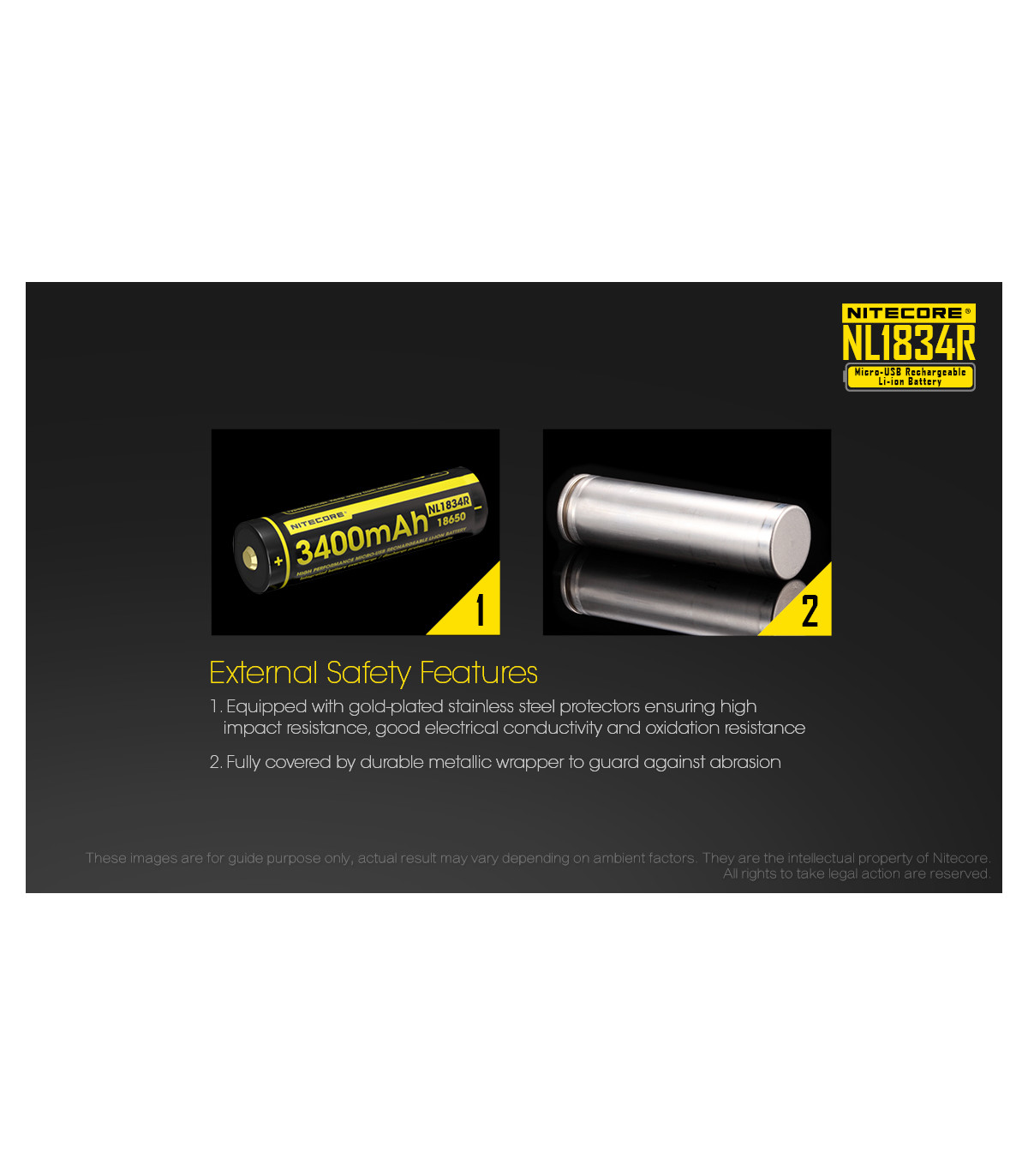 ΜΠΑΤΑΡΙΑ NITECORE 18650 / 3400mAh / USB-C (τιμή τεμαχίου)