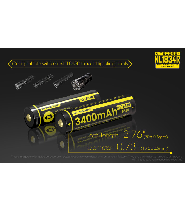 ΜΠΑΤΑΡΙΑ NITECORE 18650 / 3400mAh / USB-C (τιμή τεμαχίου)