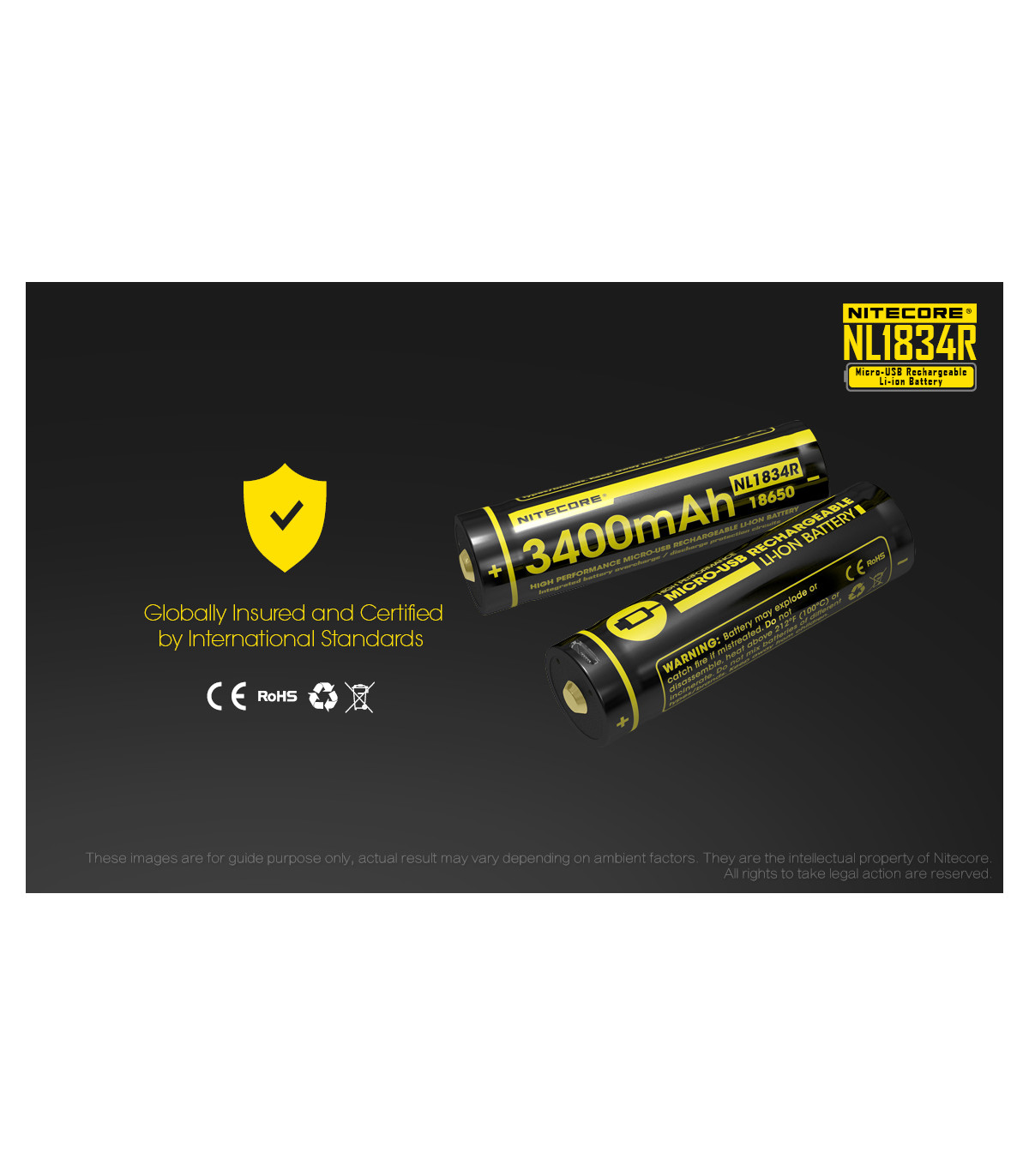 ΜΠΑΤΑΡΙΑ NITECORE 18650 / 3400mAh / USB-C (τιμή τεμαχίου)