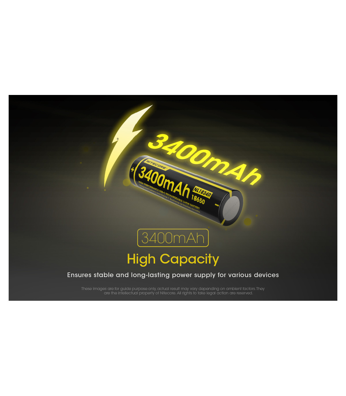 ΜΠΑΤΑΡΙΑ NITECORE 18650 / 3400mAh / USB-C (τιμή τεμαχίου)