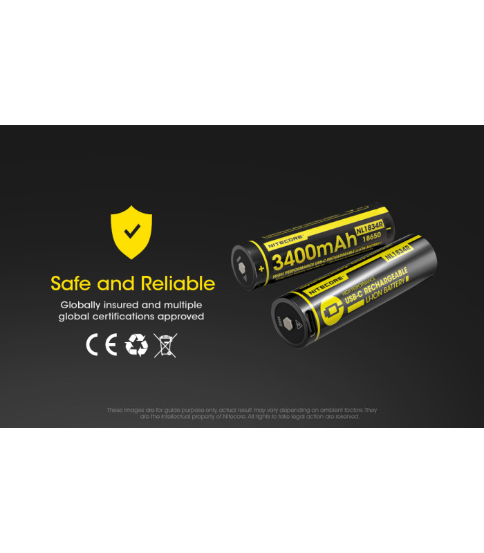 ΜΠΑΤΑΡΙΑ NITECORE 18650 / 3400mAh / USB-C (τιμή τεμαχίου)