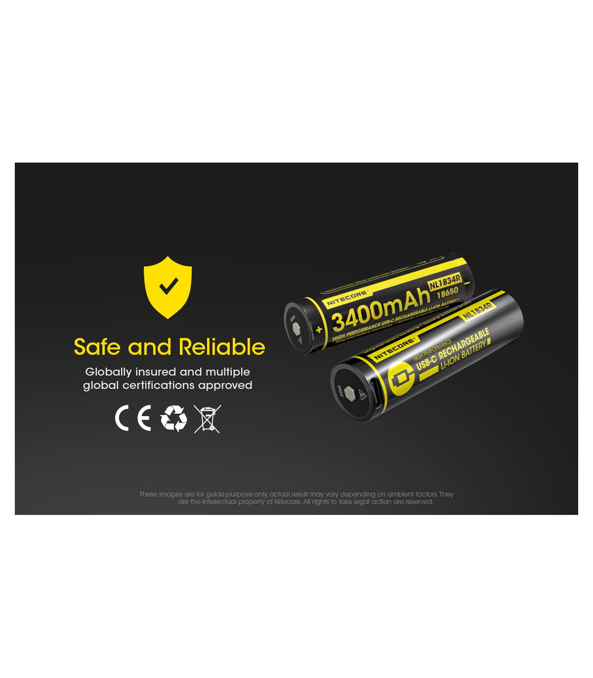 ΜΠΑΤΑΡΙΑ NITECORE 18650 / 3400mAh / USB-C (τιμή τεμαχίου)