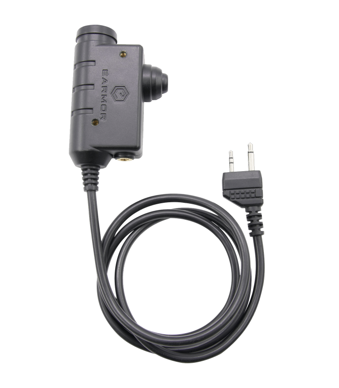 Διακόπτης PTT για Ωτοασπίδες EARMOR, Midland διπλό βύσμα (Stereo), Military