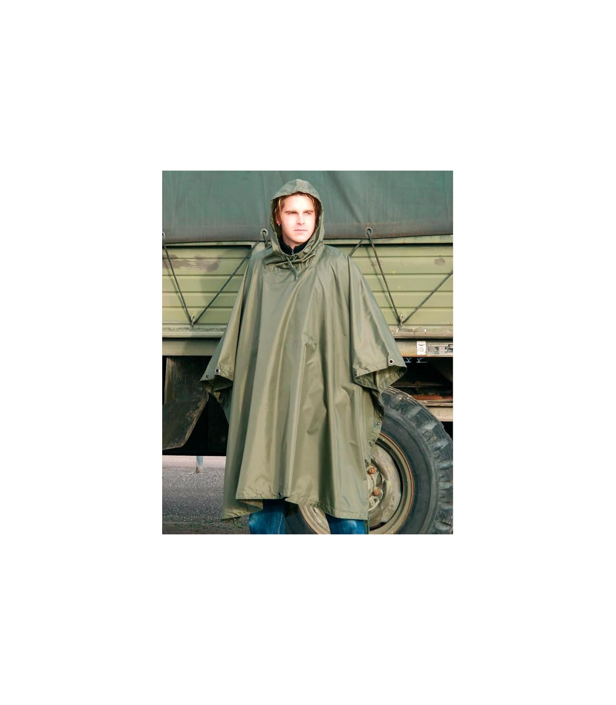 Πόντσο MILTEC Ripstop Wet Weather Poncho Με Κουκούλα Και Κουμπώματα Αδιάβροχο Λαδί | Sabotage Oddal