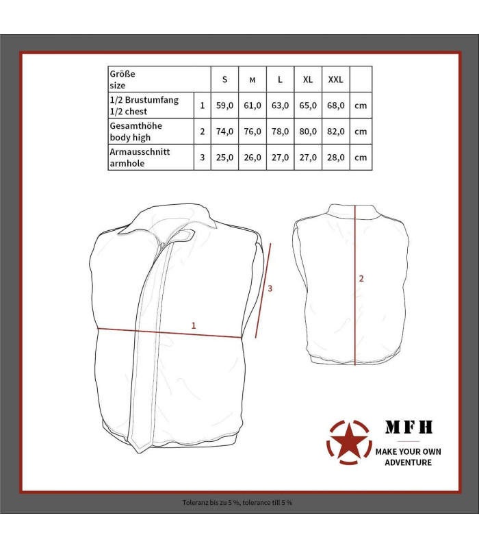 MFH US QUILTED VEST RANGER