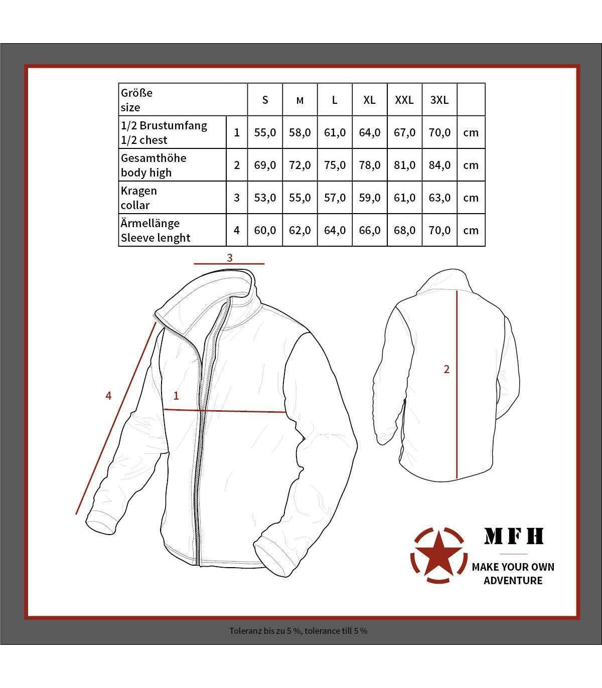 Ζακέτα MFH Professional Combat Jacket Φλις Επιχειρησιακή | Sabotage Oddal