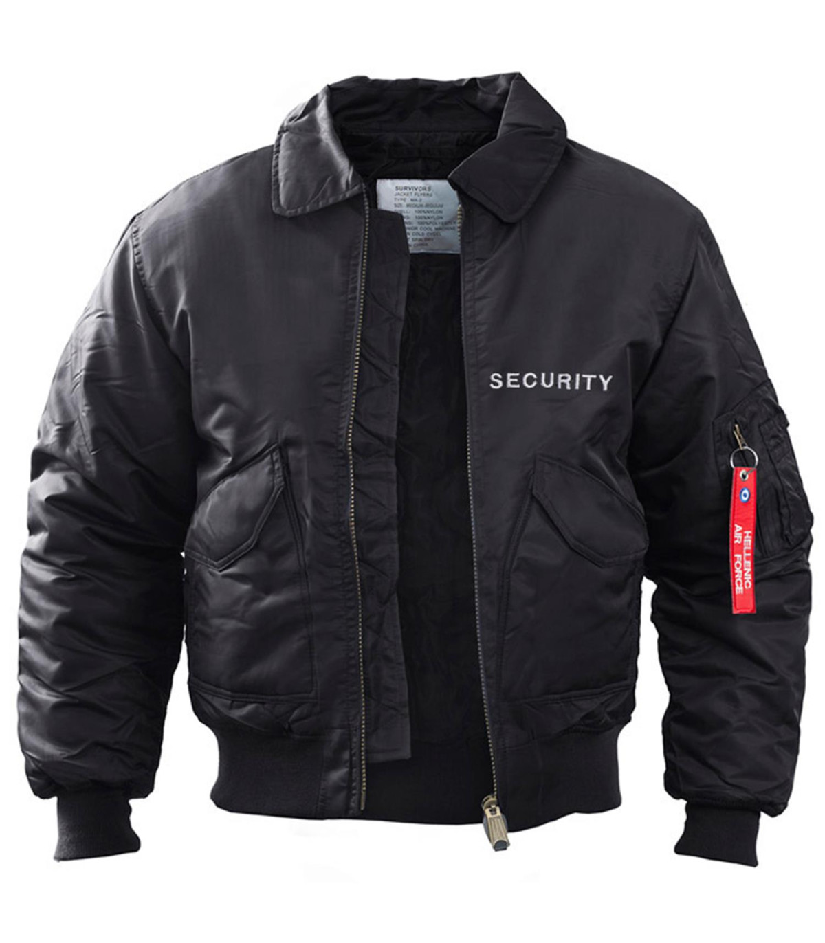 Φλαι τζάκετ με κέντημα SECURITY (Μαύρο)