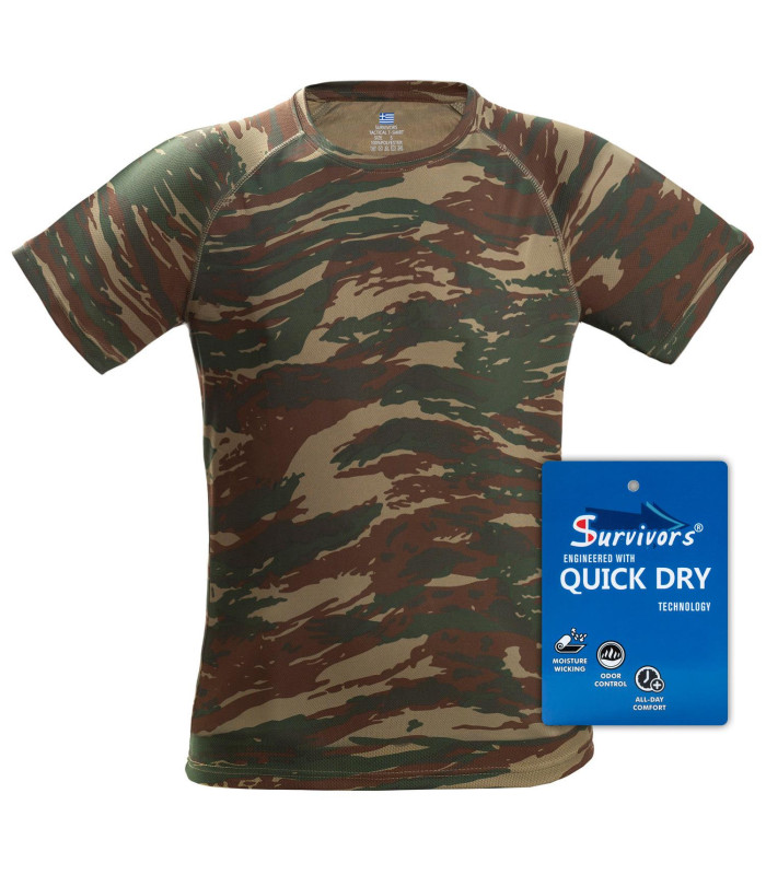 Μπλουζάκι Ελληνικής παραλλαγής Τ-Shirt Quick Dry Survivors S-XXL