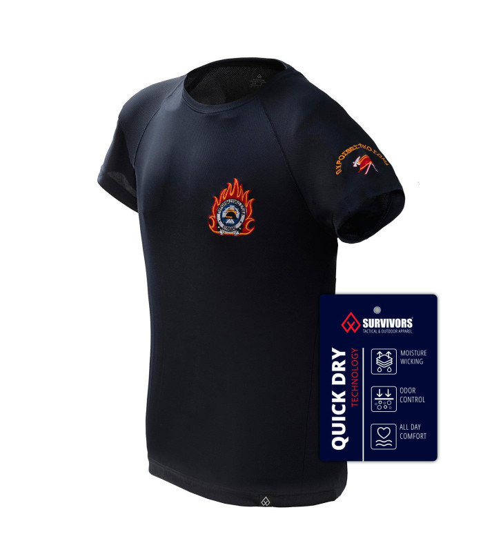 Μπλουζάκι T-shirt Quick Dry Survivors με κέντημα Φλόγα Πυροσβεστικής