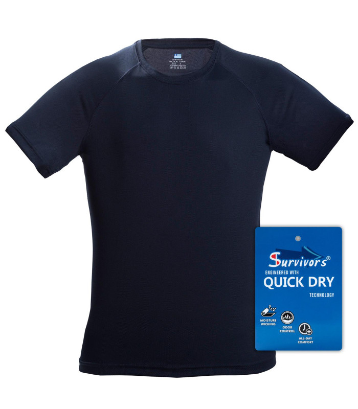 Μπλουζάκι Survivors Quick Dry T-Shirt Αντιιδρωτικό Μπλε (S–XXL) | Sabotage Oddal
