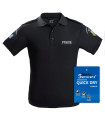 Μπλουζάκι Polo Quick Dry με κέντημα Survivors μονόχρωμο Αστυνομίας (Μαύρο)