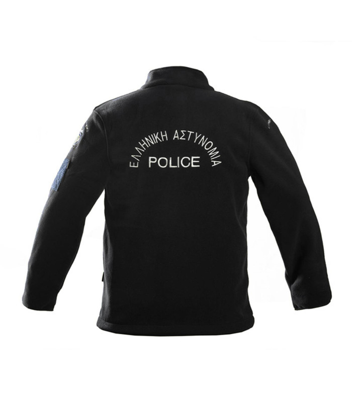 Ζακετα fleece Survivors με κέντημα Αστυνομίας (Μαύρο)