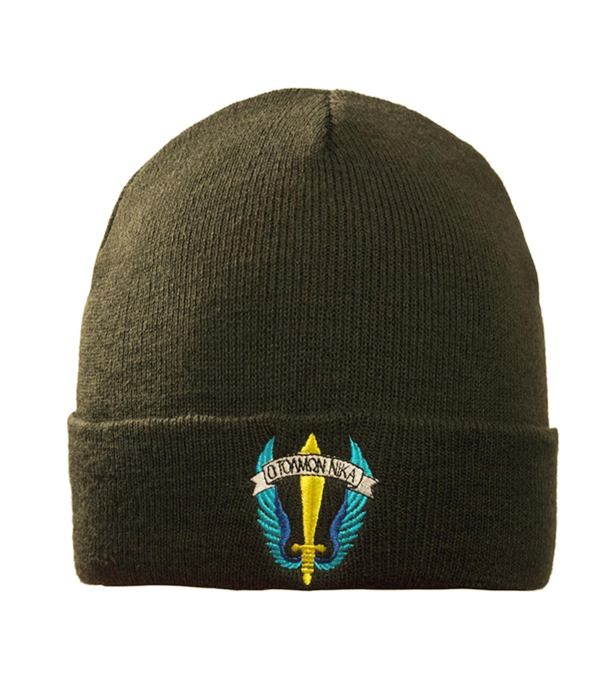 Σκούφος λαδί με κέντημα ΔΥΝΑΜΕΙΣ ΚΑΤΑΔΡΟΜΩΝ