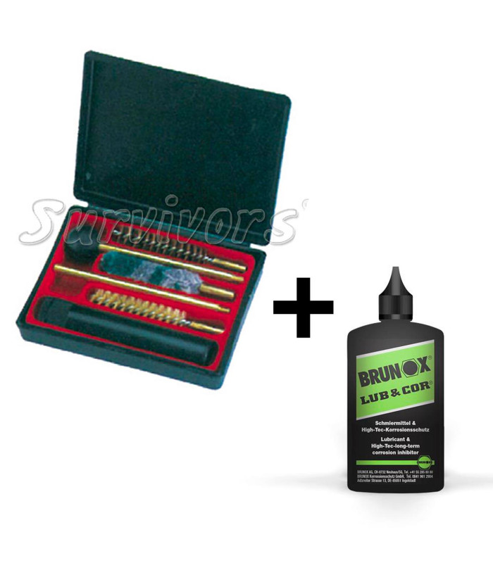 Σετ καθαρισμού πιστολιού μαζί με Lub and Core Λάδι όπλου Brunox 100ml