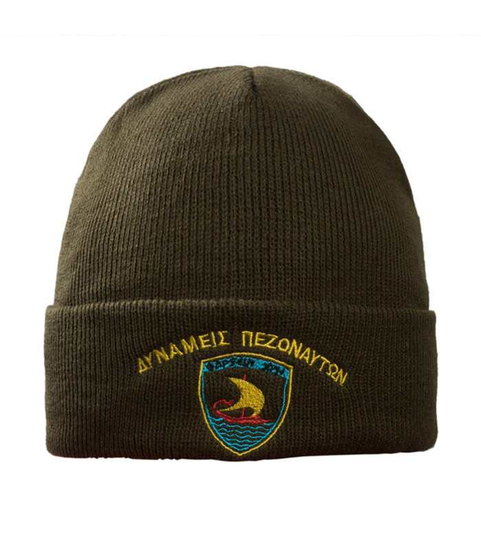 Σκούφος λαδί με κέντημα ΔΥΝΑΜΕΙΣ ΠΕΖΟΝΑΥΤΩΝ