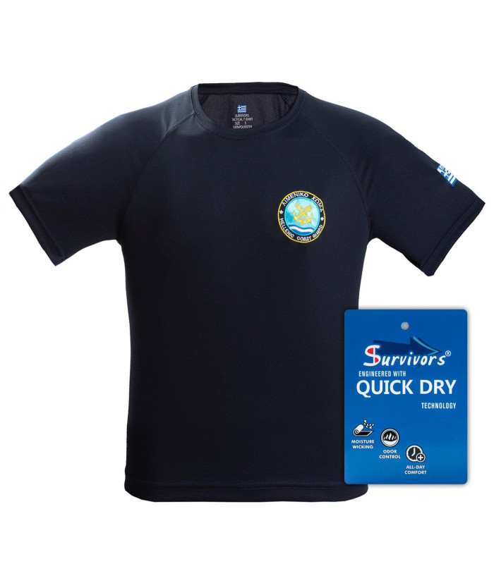 Μπλουζάκι Survivors Αντιιδρωτικό T-Shirt με κέντημα Λιμενικού (S-XXL) | Sabotage Oddal