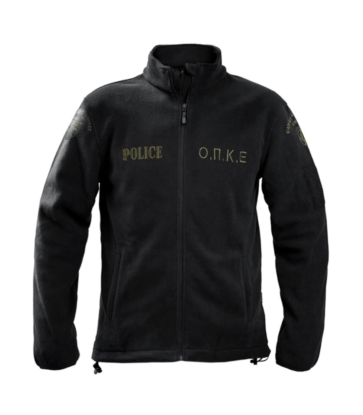 Ζακετα fleece Survivors με κέντημα (Ο.Π.Κ.Ε., Ε.Κ.Α.Μ.) Μαύρο